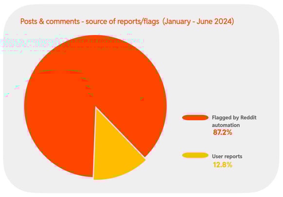 2024 H1 Chart 8 : Posts & comments - source of reports/flags  (January - June 2024)